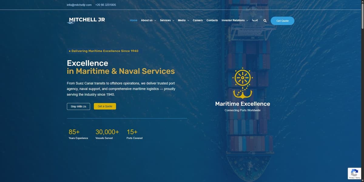 WordPress Logistics Website for Maritime Company